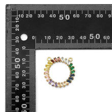 Load image into Gallery viewer, Colorful Baguette CZ Round Ring Charm, Sku#LX308