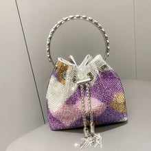 Load image into Gallery viewer, Diamond-Embellished Handle Tote Bag with Convertible Crossbody Strap | Women's Bucket Bag