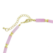 Load image into Gallery viewer, 4mm Pink Gemstone Necklace with Gold filled Spacer, EF551