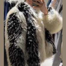 Load image into Gallery viewer, Arrival Multi-Color Short Fur Coat Trendy Padded Patchwork Fuzzy Jacket