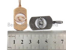 Load image into Gallery viewer, CZ Micro Pave Hollow out Evil Eye Oval Shaped Pendant/Charm, Cubic Zirconia Pendant Charm,17x33mm,sku#F911