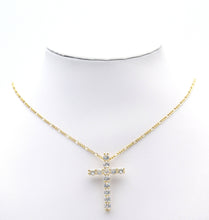 Load image into Gallery viewer, Gold Crystal Cross Charm, Sku#LD367