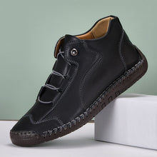 Load image into Gallery viewer, Women's Lace-Up Casual Flat Shoes | PU Leather Round Toe Stitched Sole Sneakers