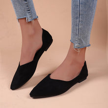 Load image into Gallery viewer, Women's Pointed-Toe Suede Flats | Plus Size Low-Top Shoes | Breathable Slip-On