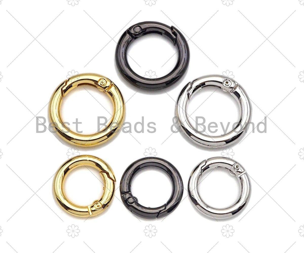 12mm/15mm/20mm/27mm Spring Gate, Gold/Silver/Gunmental Round Clasp, SKU#K123