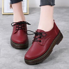 Load image into Gallery viewer, Women's Retro British Style Cutout Flat Shoes | Split Cowhide Leather Round Toe Non-Slip Loafers | Sarah Express