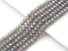 Load image into Gallery viewer, AB Mystic Natural Gray Agate Rondelle Faceted Beads, Sku#UA281
