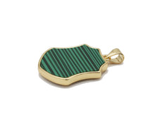 Load image into Gallery viewer, Gold CZ Moon Star Sun On Gemstone Shield Charm, Sku#LX99