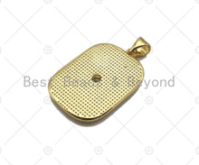 Load image into Gallery viewer, 18k Dainty Gold Daisy Flower On Rectangle Shape Charms, Dainty Charms, Gold Pendant, Rectangle  Necklace Charms, 17x26mm, Sku#LK167