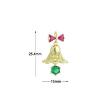 Load image into Gallery viewer, CZ Gold Silver Christmas Bell Charm Pendant,Sku#A481