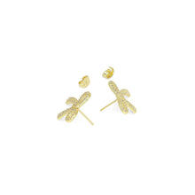 Load image into Gallery viewer, Gold Silver Bow knot Gold Stud Earrings, Sku#LD674
