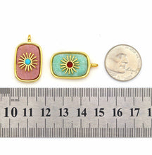 Load image into Gallery viewer, Gold North Star On Rectangle Gemstone Charm, Sku#LY14c