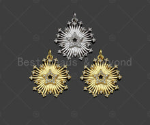 Load image into Gallery viewer, CZ Micro Pave Radial Star flower Shape Pendant/Charm,Cubic Zirconia Charm, Necklace Bracelet Charm Pendant,21x19mm, Sku#L509