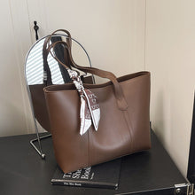Load image into Gallery viewer, Women's PU Leather Shoulder Tote Bag | Commuter Handbag with Silk Scarf | Sarah Express