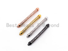Load image into Gallery viewer, Clear CZ Micro Pave Curved Bar Connector, sku#M218
