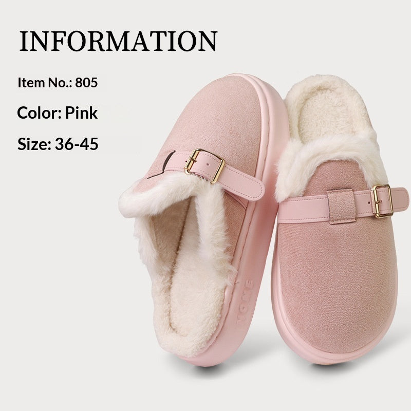 Plush Lined Cotton Slippers