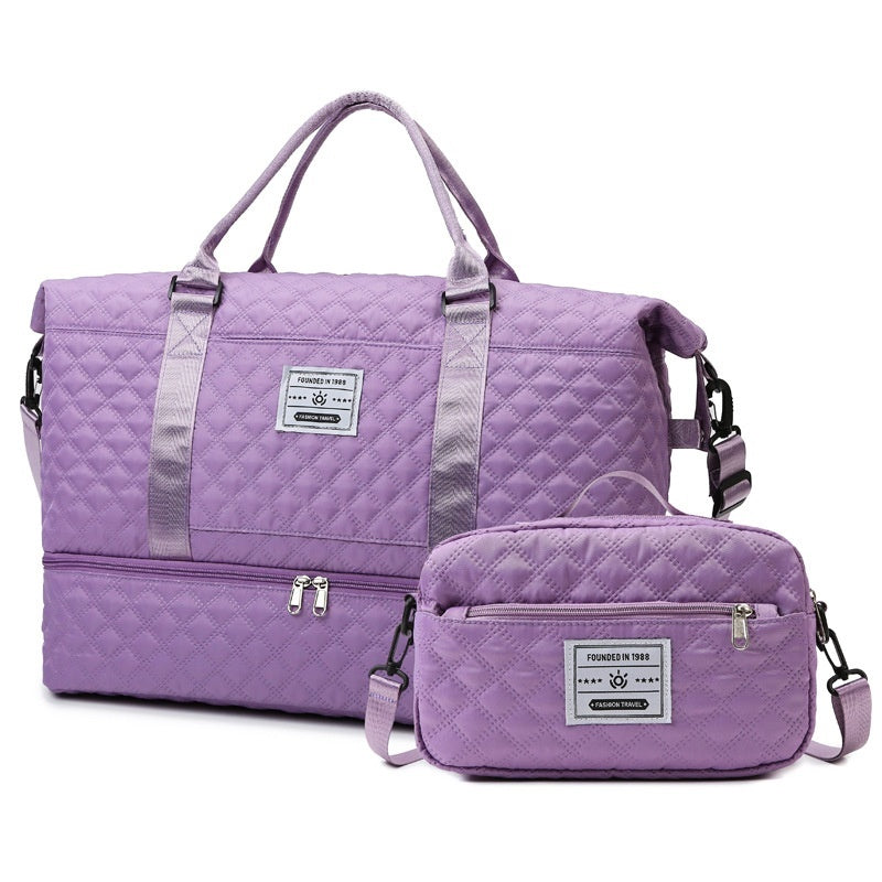 Large Capacity Quilted Crossbody Travel Bag