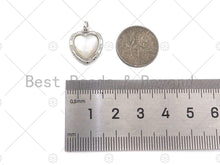 Load image into Gallery viewer, Dainty Mother of Pearl On Heart Shape Pendant/Charm, Bracelet Necklace Natural Mother of Pearl Charm, Heart Pendant Charm, 16x14mm,Sku#L447