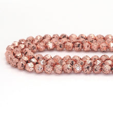 Load image into Gallery viewer, Diamond Cut Rose Gold Lava Beads, Sku#S154