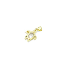 Load image into Gallery viewer, Clear Oval CZ Tortoise Turtle Charm Pendant,Sku#LD716