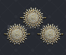 Load image into Gallery viewer, CZ Micro Pave Sparkly flower Connector, Cubic Zirconia Flower Space Connector, 18K Gold Finish, 21x26mm, sku#LK151