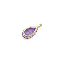Load image into Gallery viewer, Large Pink Green Purple Stone Teardrop Shape Pendant, Sku#LX436