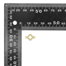 Load image into Gallery viewer, Clear CZ Gold Clover Flower Connecter ,Sku#LD738