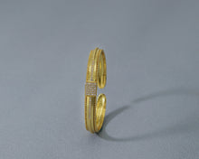 Load image into Gallery viewer, CZ Middle Line Gold  Open Cuff Bracelet, Sku#B155