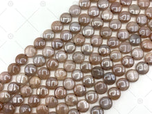 Load image into Gallery viewer, Mystic Quality Peach Moonstone Coin Smooth Beads, 12mm Sliver Plated Genuine Moonstone, 15.5'' Full Strand, Sku#U1246