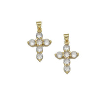 Load image into Gallery viewer, Crystal Gold Cross Charm, Sku#LX144