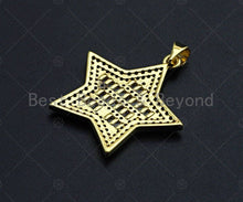 Load image into Gallery viewer, 18K Gold Five Point Star Shape Pendant, Star Charm, Star Pave Pendant, Gold plated, 26mm, Sku#LK58