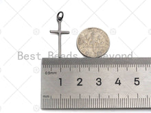 Load image into Gallery viewer, Gold/Silver/Rose Gold/Black Color Cross Charm Pendant, Cross Shaped Charm, 11x24mm, su#Y280