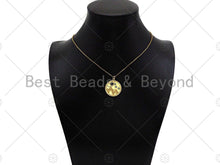 Load image into Gallery viewer, CZ Micro Pave Moutain Star Moon On Round Coin Pendant,Cubic Zirconia Silver/Gold Charm, Necklace Bracelet Charm Pendant, 22x25mm, Sku#L540