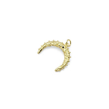 Load image into Gallery viewer, Black CZ Gold Cresent Moon Horn Charm, Sku#LX336