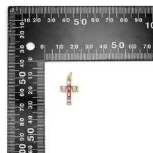 Load image into Gallery viewer, Colorful Baguette CZ Cross Shape Pendant, Sku#L717