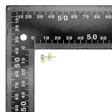 Load image into Gallery viewer, Clear Round CZ Gold  Silver Stud Earrings with loop, Sku#A440