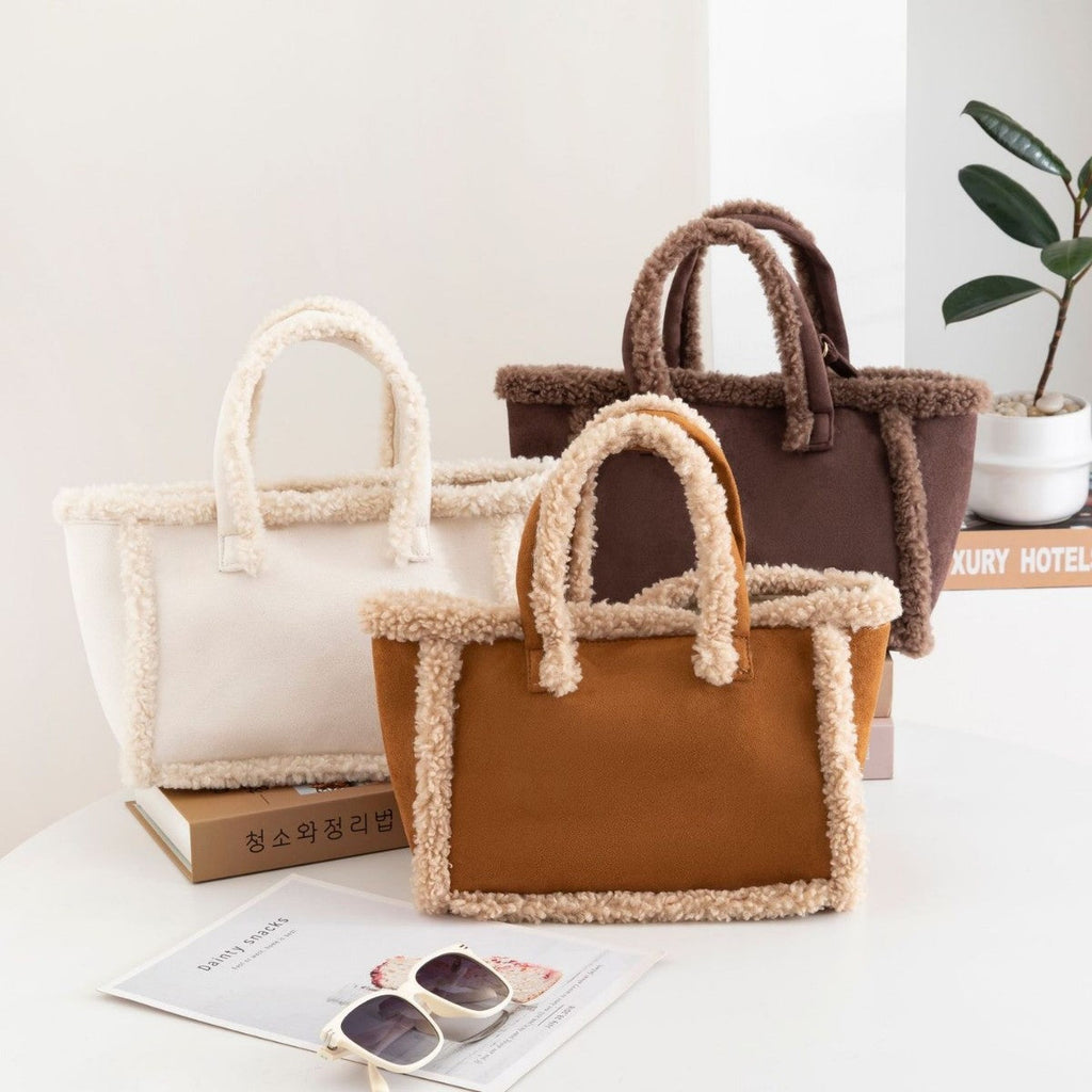 Plush Crossbody Tote Bag