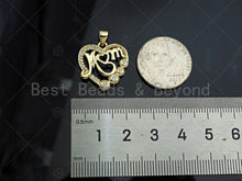 Load image into Gallery viewer, Gold Filled CZ Micro Pave Mom On Heart Shape Pendant, 18K Gold Filled Charm, Mother's Day Gift, Necklace Bracelet Pendant,19x20mm,Sku#LD118