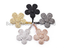 Load image into Gallery viewer, 25mm CZ Micro Pave Daisy Flower Pendant/Charm, Cubic Zirconi