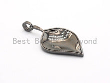 Load image into Gallery viewer, NEW Colorful Enamel Oil Drop Leaf Pendant, Cubic Zirconia Enamel Leaf Charm, Fashion Jewelry, 27x50mm, SKU#F618