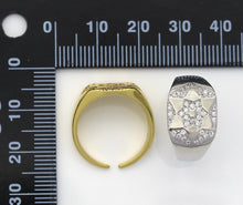 Load image into Gallery viewer, CZ David Star On Hexagon Signet Ring, Sku#X337C