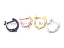 Load image into Gallery viewer, 1pair, CZ Micro Pave Latch Back Earring Wires Hooks, Lever b