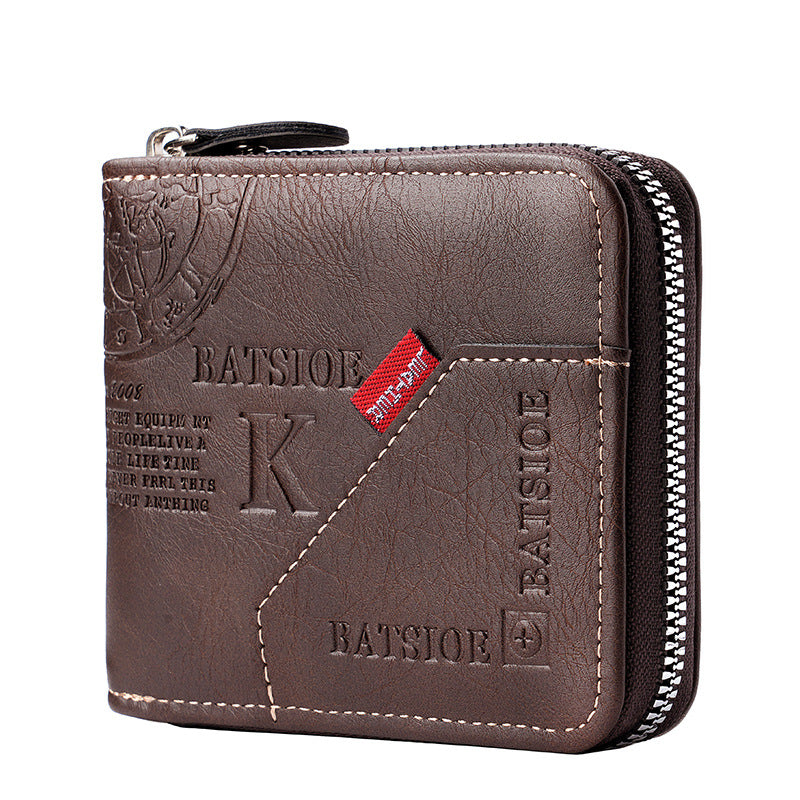 Men's Vintage Bi-Fold Wallet | PU Leather Slim Card Holder