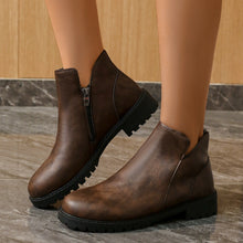 Load image into Gallery viewer, Women's Casual British-Style Low-Cut Ankle Boots – Chunky Heel Side Zipper