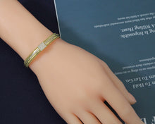 Load image into Gallery viewer, CZ Middle Line Gold  Open Cuff Bracelet, Sku#B155
