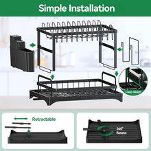 Load image into Gallery viewer, Black Metal Dish Rack – 2-Layer / 3-Layer