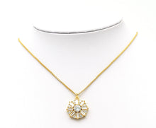 Load image into Gallery viewer, Baguette CZ flower coin charm, Big CZ center Coin Charm, Sku#B160