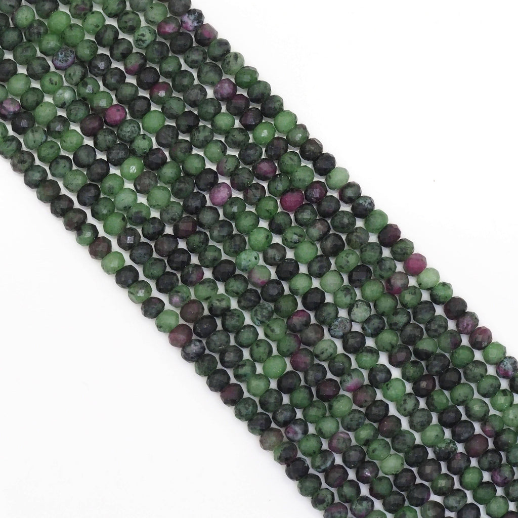 Genuine Ruby Zoisite Faceted Rondelle Beads, Sku#U1664