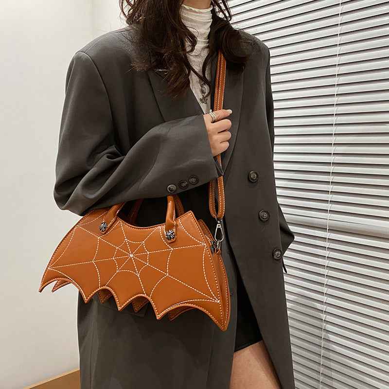 Women's Spider Web Crossbody Bag - Gothic Halloween Shoulder Handbag