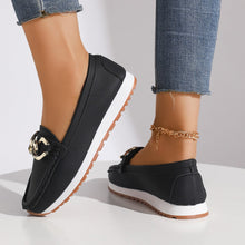 Load image into Gallery viewer, Women's Metal Buckle Slip-On Loafers - Casual Suede Leather Comfort Shoes